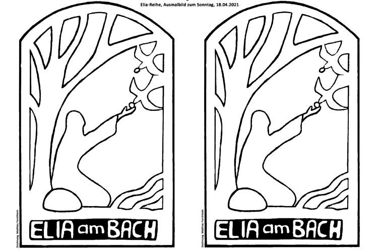 Ausmalbild - Elia am Bach